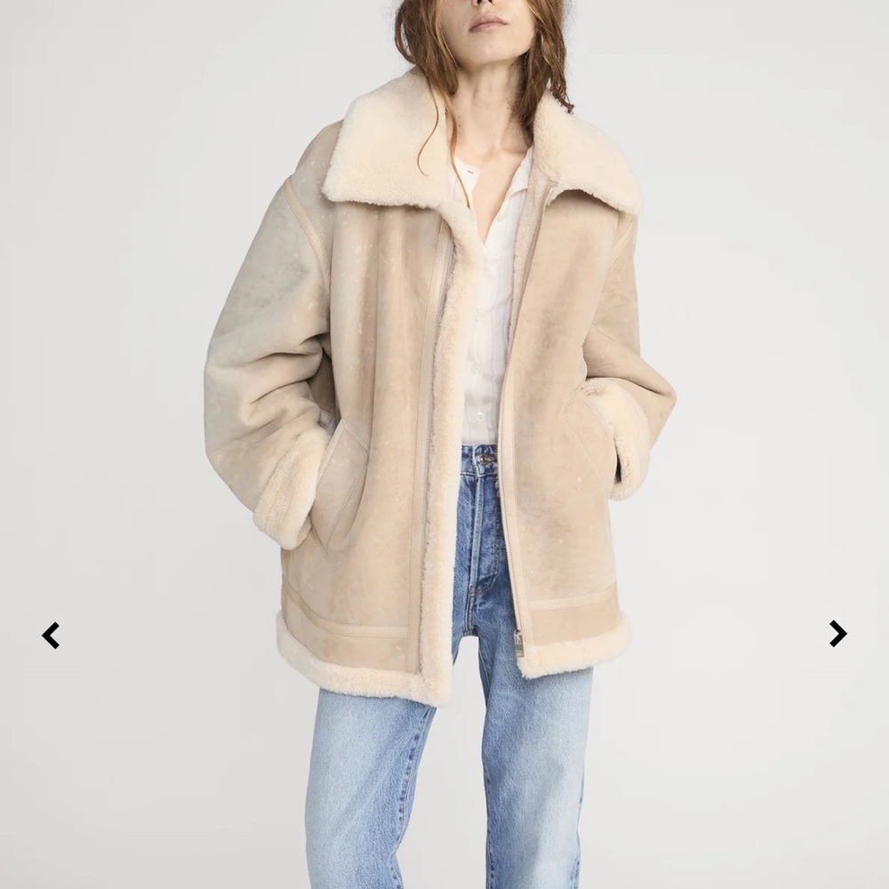 FRAME The Aged Shearling Aviator Jacket